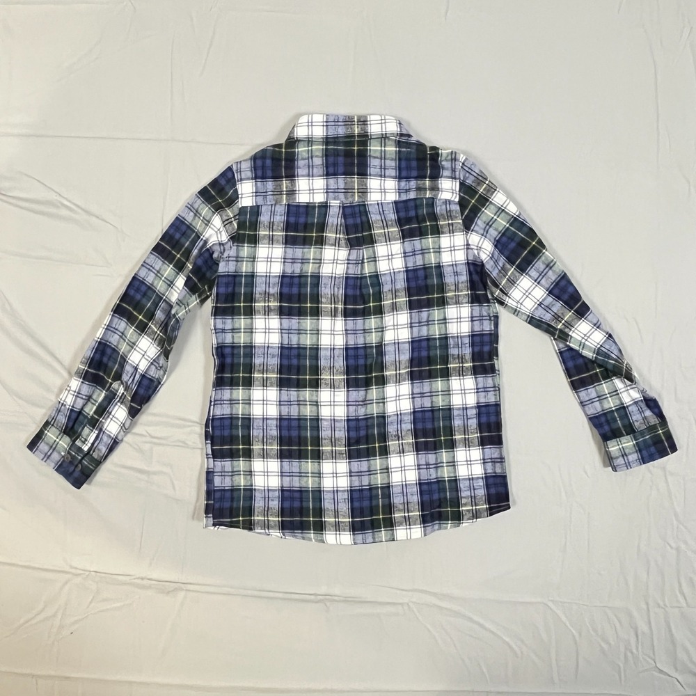 L.L. Bean Flannel Shirt Boys M 10-12 Multicolor Windowpane Plaid Button Up - Picture 6 of 10